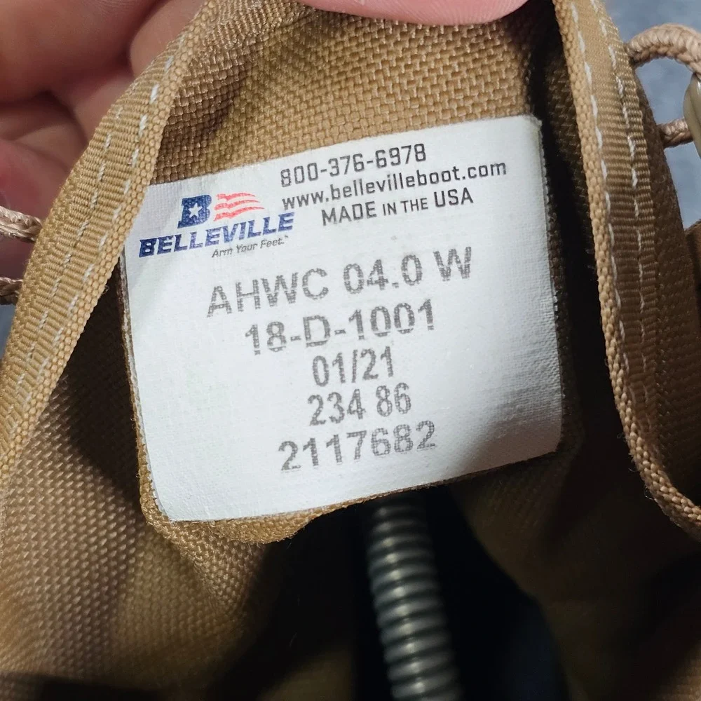 Belleville AHWC Hot Weather Military Combat Boot Coyote 23-D-1001 4 Wide US Made